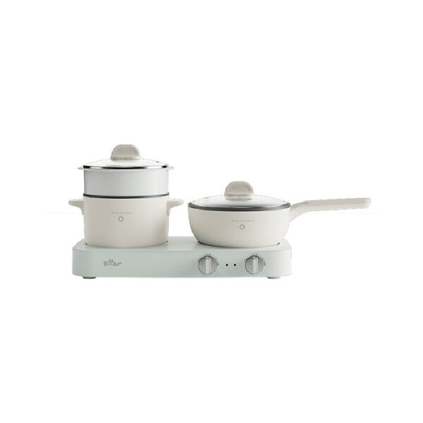 Bộ Bếp Điện Đôi Bear Kèm Nồi Chảo Đa Năng Hấp Luộc Chiên Tiện Lợi Tiết Kiệm Chi Phí Dễ Vệ Sinh SB-BD02N - HÀNG CHÍNH HÃNG