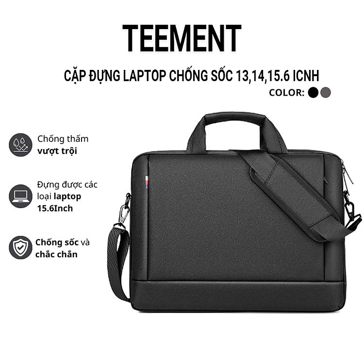 Cặp Đựng Chống Sốc Cao Cấp Teement, Chống Nước, Chống Xước, Dành Cho Laptop 13,14,15.6icnh – Hàng Chính Hãng