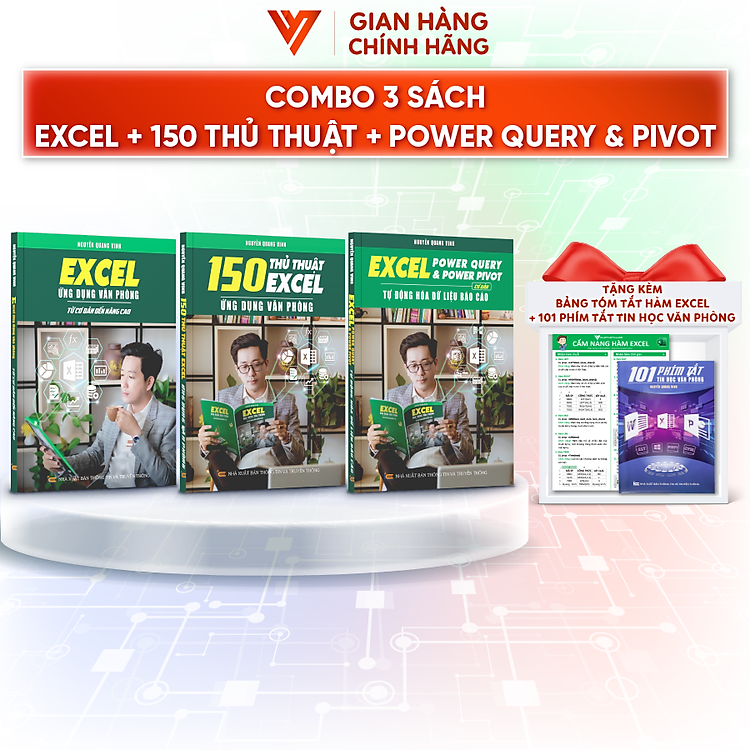 Combo 3 Sách Power Query & Power Pivot, 150 Thủ Thuật Và Excel Cơ Bản Đến Nâng Cao Kèm Video Khóa Học