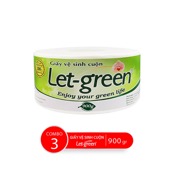 Combo Giấy Vệ Sinh Cuộn 10*20cm LET-GREEN, 900G/Cuộn
