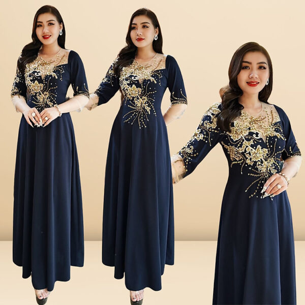 Đầm Dạ Hội Thiết Kế Dáng Xòe Kết Hoa Sang Trọng Cao Cấp Kelly Dress