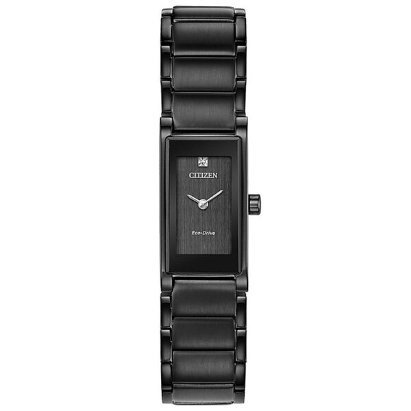 Đồng Hồ Nữ Citizen Đính Kim Cương Dây Thép Không Gỉ EG7055-51E - Mặt Đen