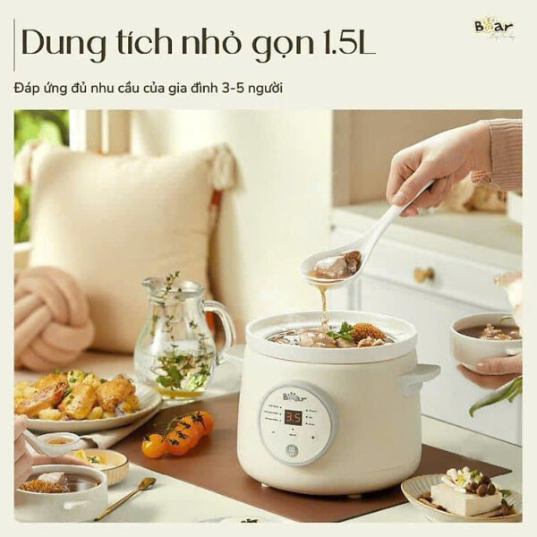 [Hàng chính hãng] Nồi nấu chậm Bear 1.5 Lít SB-NNC15