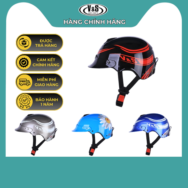 Mũ Bảo Hiểm 1/2 Đầu V&S VS02LT - Hàng Chính Hãng Bảo Hành 12 Tháng - Sản Phẩm Thời Trang Và Cao Cấp