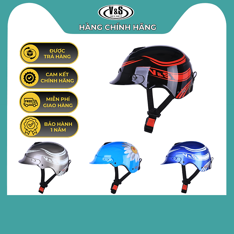 Mũ Bảo Hiểm 1/2 Đầu V&S VS02LT – Hàng Chính Hãng Bảo Hành 12 Tháng – Sản Phẩm Thời Trang Và Cao Cấp