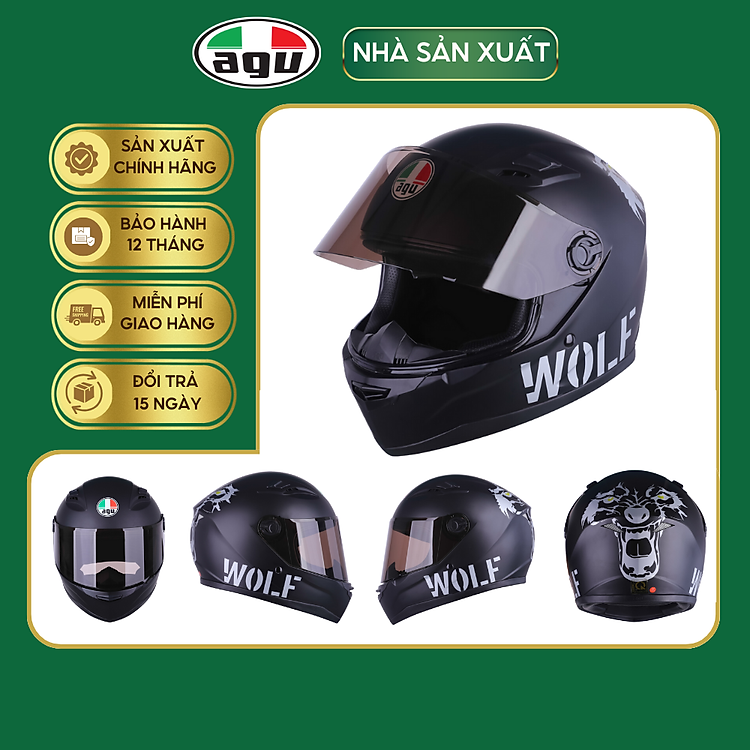 Mũ Bảo Hiểm Fullface AGU A138 Tem A08 – Tặng Túi Vải – Hàng Chính Hãng Bảo Hành 12 Tháng – Sản Phẩm Thời Trang Và Cao Cấp