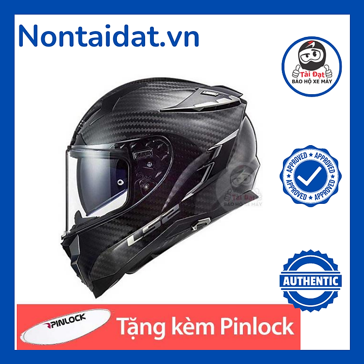 Mũ bảo hiểm Fullface siêu nhẹ – LS2 FF327 Carbon cao cấp