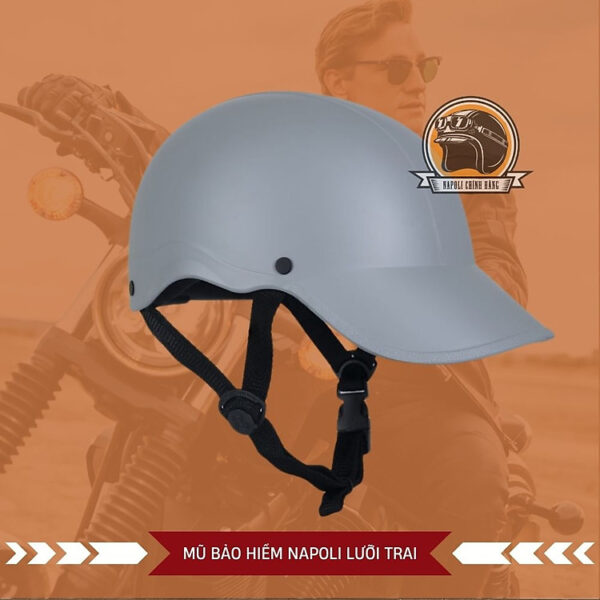 Mũ Bảo Hiểm LƯỠI TRAI Napoli Nhám Nửa Đầu Cao Cấp [CHÍNH HÃNG][FREESHIP] Nón Bảo Hiểm 1/2