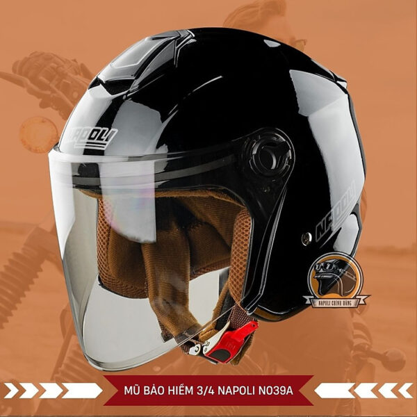 Mũ Bảo Hiểm Napoli N039 3/4 [CHÍNH HÃNG][FREESHIP] Có Kính Chắn Gió - Nón Bảo Hiểm 3/4 Napoli