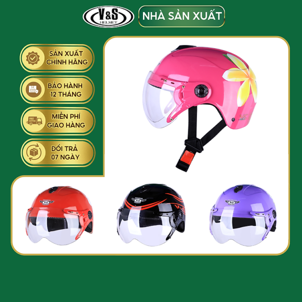 Mũ Bảo Hiểm Trẻ Em 1/2 V&S VS02K Hàng Chính Hãng Bảo Hành 12 Tháng Sản Phẩm Thời Trang Và Cao Cấp