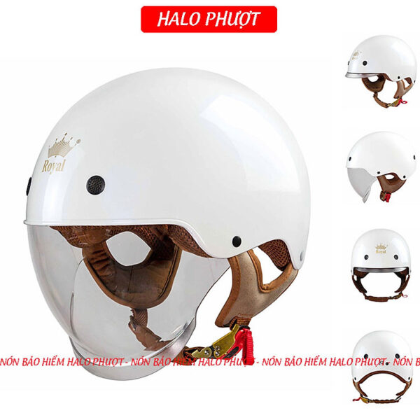 Mũ bảo hiểm xe máy nửa đầu Royal M239 kính âm