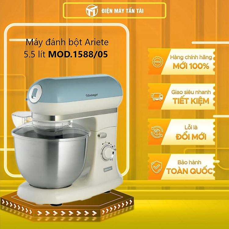 Máy Đánh Bột Ariete MOD 1588/05 (5.5 lít) – Hàng chính hãng