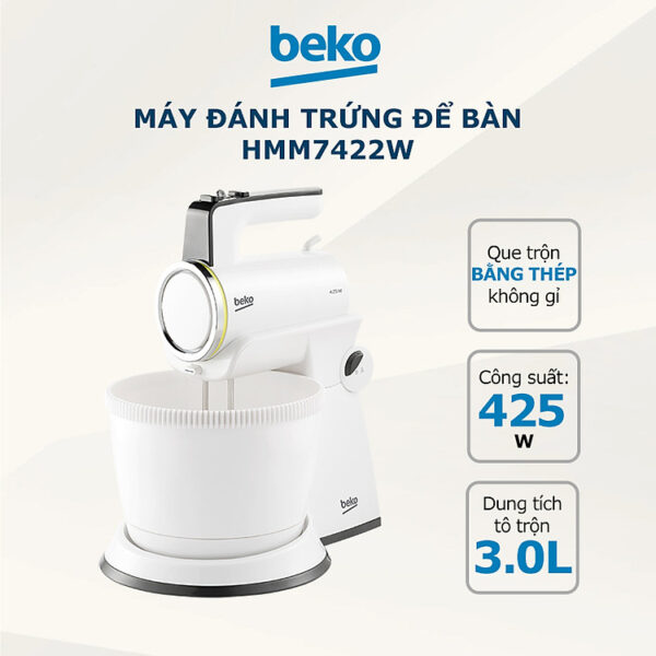 Máy đánh trứng để bàn BEKO HMM7422W - Hàng chính hãng