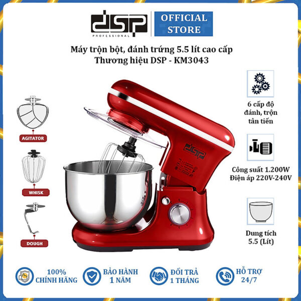 Máy trộn bột, đánh trứng cao cấp DSP KM3043 - Công suất 1200W - HÀNG NHẬP KHẨU