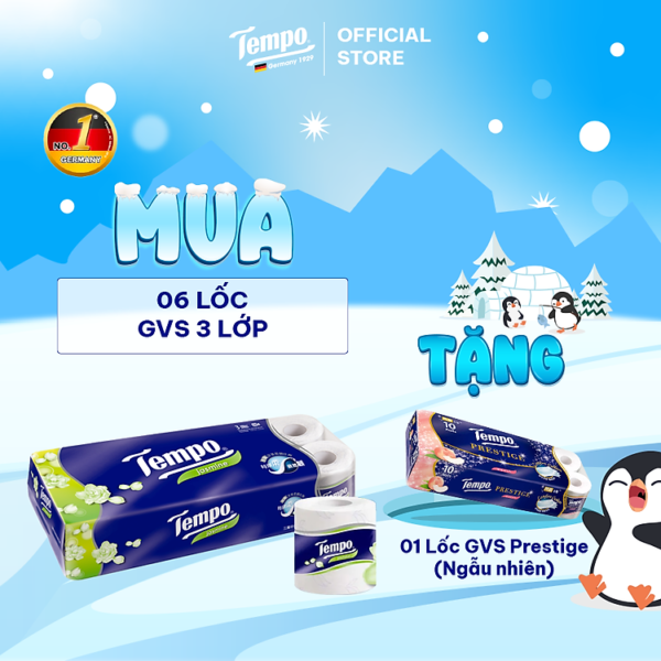 [MUA 6 LỐC GIẤY VỆ SINH TẶNG 1 LỐC GIẤY VỆ SINH 4 LỚP NGẪU NHIÊN] Giấy Vệ Sinh 3 Lớp Bền Dai - Thương Hiệu Đức - An Toàn Cho Da