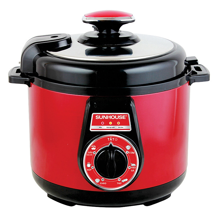 Nồi Áp Suất Đa Năng Sunhouse DNDSHD1552 – 5L (Đỏ Đen) – Hàng chính hãng