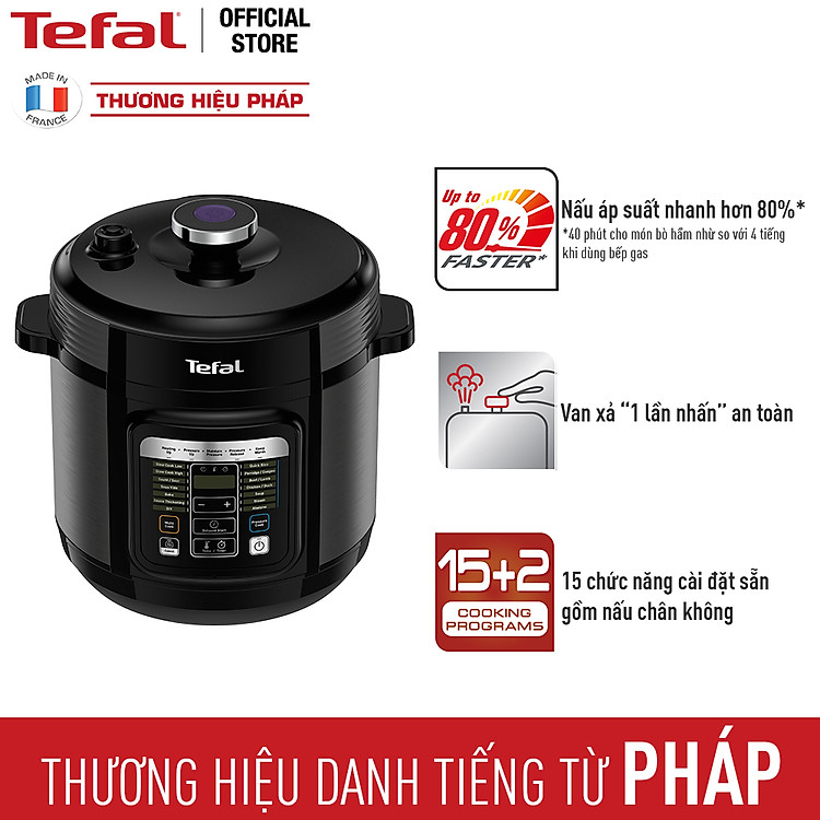 Nồi áp suất điện đa năng 6L Tefal CY601868 – Hàng chính hãng