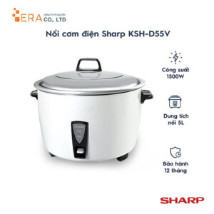 Nồi Cơm Điện Nắp Rời Sharp KSH-D55V (5L) - Trắng - Hàng chính hãng