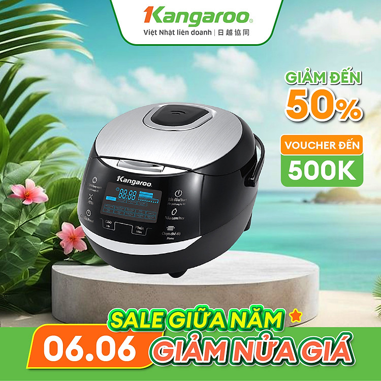 Nồi Cơm Điện Tử Kangaroo KG595 (1.8L) – Đen- Hàng chính hãng