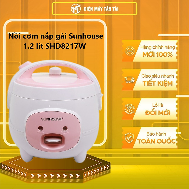 Nồi cơm nắp gài Sunhouse 1.2 lít SHD8217W – Hàng chính hãng
