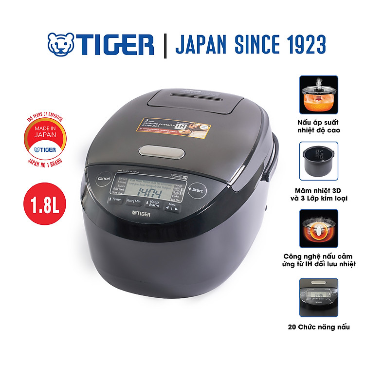 Nồi cơm nhiệt cảm ứng Tiger JPM-H18V 1.8 lít – Hàng chính hãng