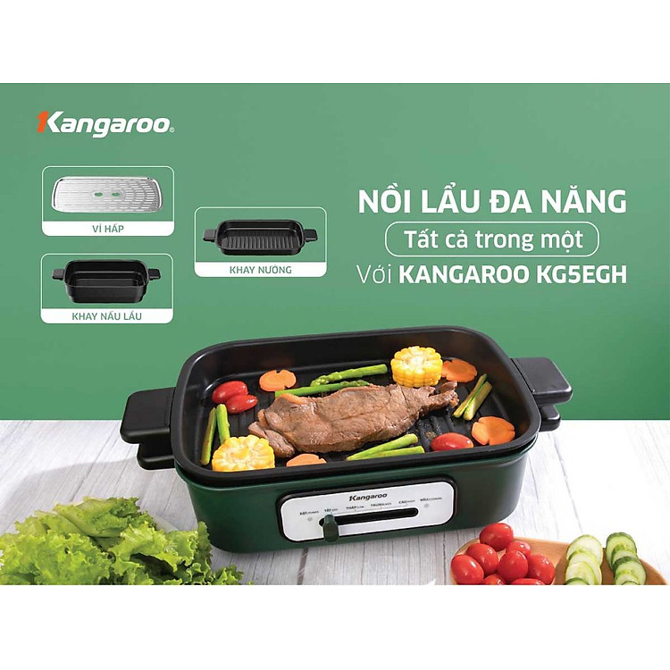 Nồi lẩu nướng đa năng Kangaroo KG5EGH (5 Lít) – Hàng chính hãng