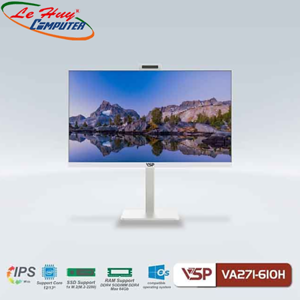 PC All in One VSP VA271-610H Trắng (Sản phẩm AIO này chưa bao gồm CPU - Ram - SSD) - Hàng Chính Hãng