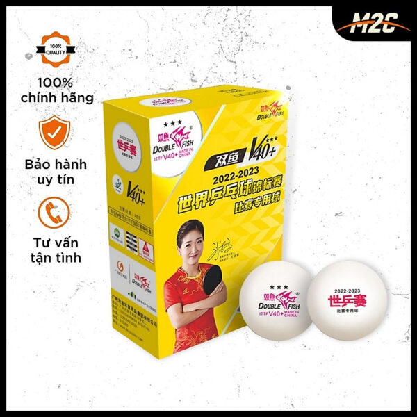 Quả Bóng Bàn Double Fish WTTC V40+ 3 Sao, Bóng Sử Dụng Trong Điều Lệ Giải Đấu Của Liên Đoàn Bóng Bàn Việt Nam