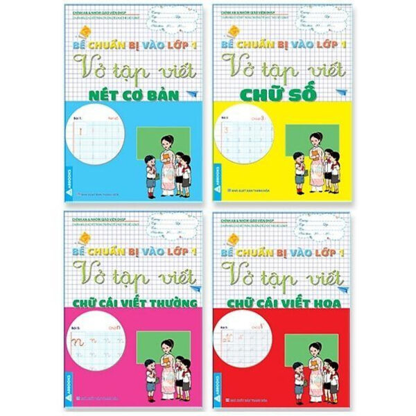Sách - Bé Chuẩn Bị Vào Lớp 1 - Vở Tập Viết - Bộ 4 Cuốn