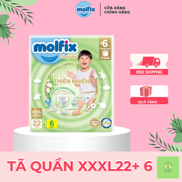 Tã bỉm QUẦN Molfix size XXXL22+6 miếng size lớn giá tốt