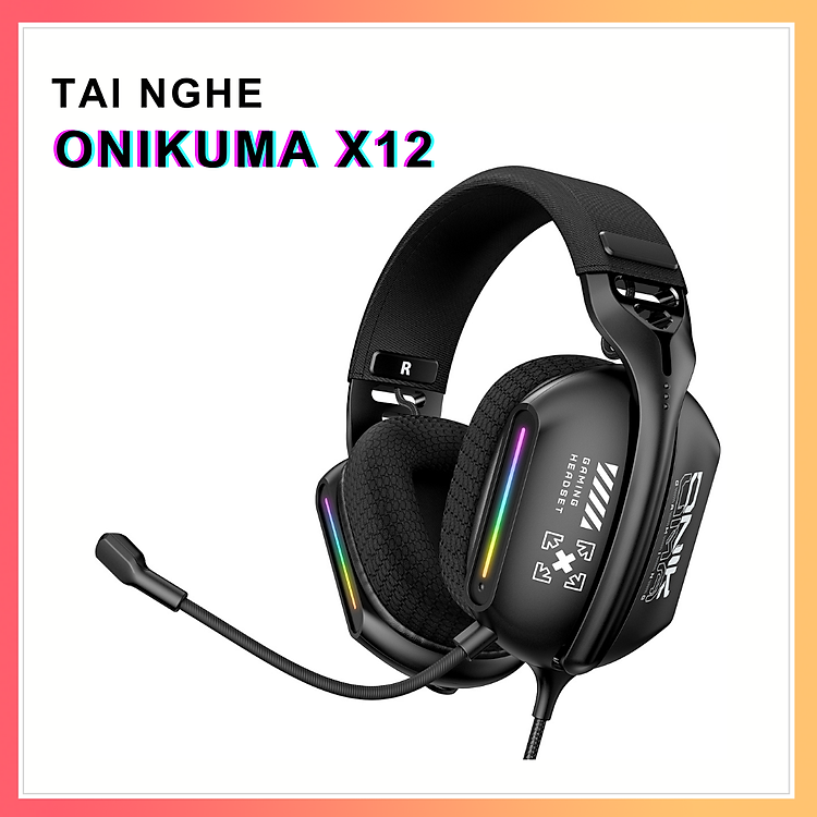 Tai Nghe ONIKUMA X12 – Tai Nghe Hoàn Hảo Cho Game Thủ – Black – Hàng Chính Hãng