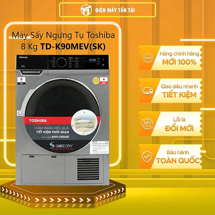 TD-K90MEV(SK) – Máy Sấy Ngưng Tụ Toshiba 8 Kg TD-K90MEV (SK) – Hàng Chính Hãng