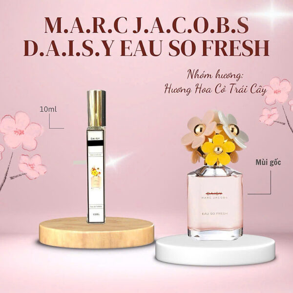 Tinh dầu nước hoa dạng xịt Daisy Marc Ja.cobs Eau so fresh 10ml (mùi nữ) ngọt ngào tươi mát
