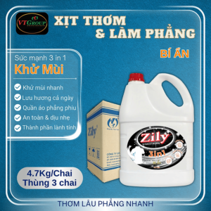 Xịt Thơm & Làm Phẳng Quần Áo Zily 4.7 Kg (3 Chai/Thùng) - Tặng 1 chai Nước giặt KH Zily 3.8Kg