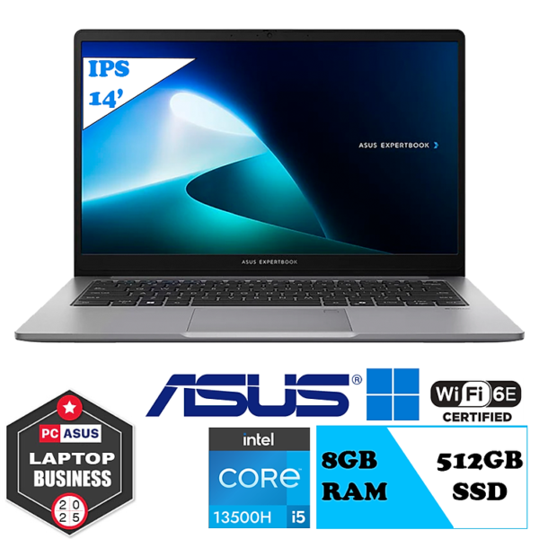 [Laptop I5-13500H] Laptop Asus Expertbook P1403CVA (Intel Core i5-13500H | RAM DDR5 | 512GB SSD | 14 inch Full HD | Win 11 bản quyền) - Hàng Chính Hãng