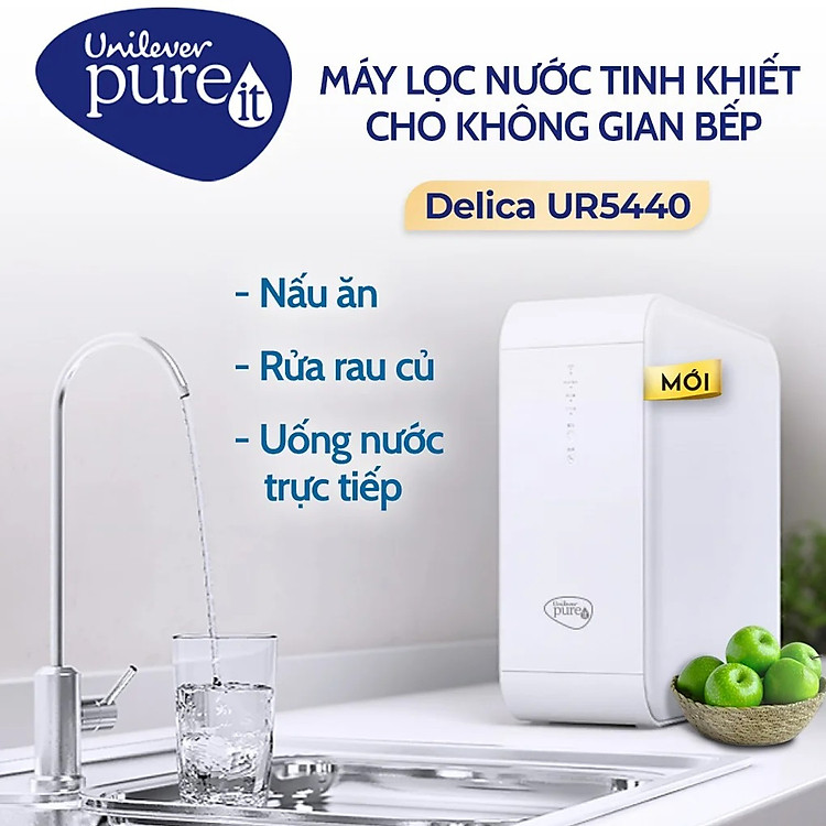 Máy lọc nước Unilever Pureit Delica UR5440 thiết kế nhỏ gọn tóc độ lọc 1 lít/phút -Hàng chính hãng