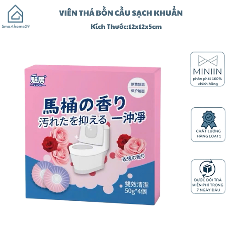 Viên Sạch Bồn Cầu – Viên Thả Bồn Cầu Sạch Khuẩn, Tẩy Sạch Mảng Bám, Khử Mùi Diệt Vi Khuẩn Toilet – HÀNG CHÍNH HÃNG MINIIN