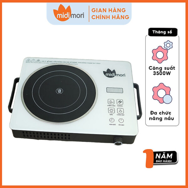 Bếp Hồng Ngoại Midimori MD-288 (3500W) Mặt Kính Ceramic Nấu Mọi Loại Nồi Có Thể Nướng Trực Tiếp Trên Bếp -Hàng Chính Hãng