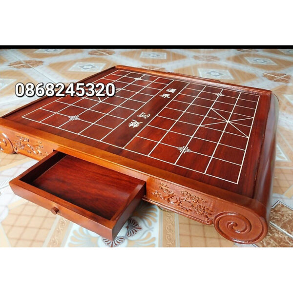 Bàn cờ tướng ngăn kéo bằng gỗ hương kt 55×60×8cm