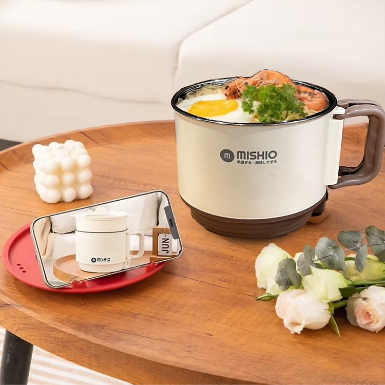Nồi Lẩu Điện Mini 1.5L Mishio MK392 600W lòng nồi inox 304 không gỉ sét – hàng chính hãng