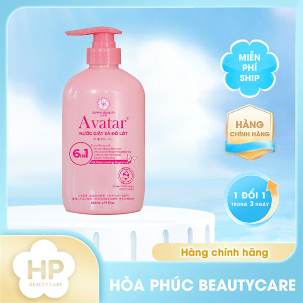 Nước giặt đồ lót AVATAR lưu hương 48 hours 6 in1 (Chai 500ML) - Hương Anh Đào Ngọt Ngào