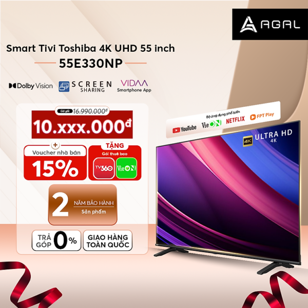 Smart Tivi Toshiba 55 inch 4K UHD 55E330NP, Giao Hàng Toàn Quốc - Hàng Chính Hãng