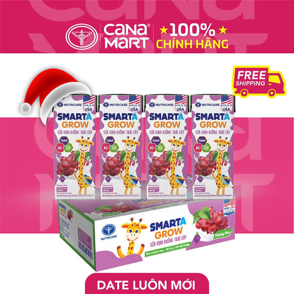 Thùng 48 hộp Sữa dinh dưỡng Smarta Grow Trái Cây 180ml