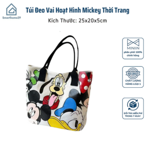Túi Đeo Vai Hoạt Hình Mickey Thời Trang Đa Năng Dung Tích Lớn - Túi Tote Nữ Lớp Học Sinh Mới - HÀNG CHÍNH HÃNG MINIIN