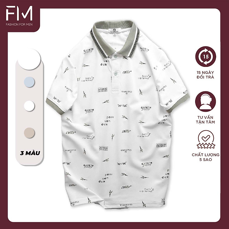 Áo thun polo nam PG họa tiết, chất thun cá sấu lạnh – FORMEN SHOP – FMPS223