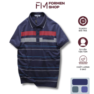 Áo thun polo Pack sọc túi thời trang, cotton muối mịn mát - FORMEN SHOP - FMPS243