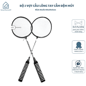 Bộ 2 Vợt Cầu Lông Tay Cầm Đệm Mút Tặng Kèm 03 Quả Cầu Hàng Chính Hãng - Đàn Hồi Tốt, Siêu Cứng, Siêu Bền - HÀNG CHÍNH HÃNG MINIIN