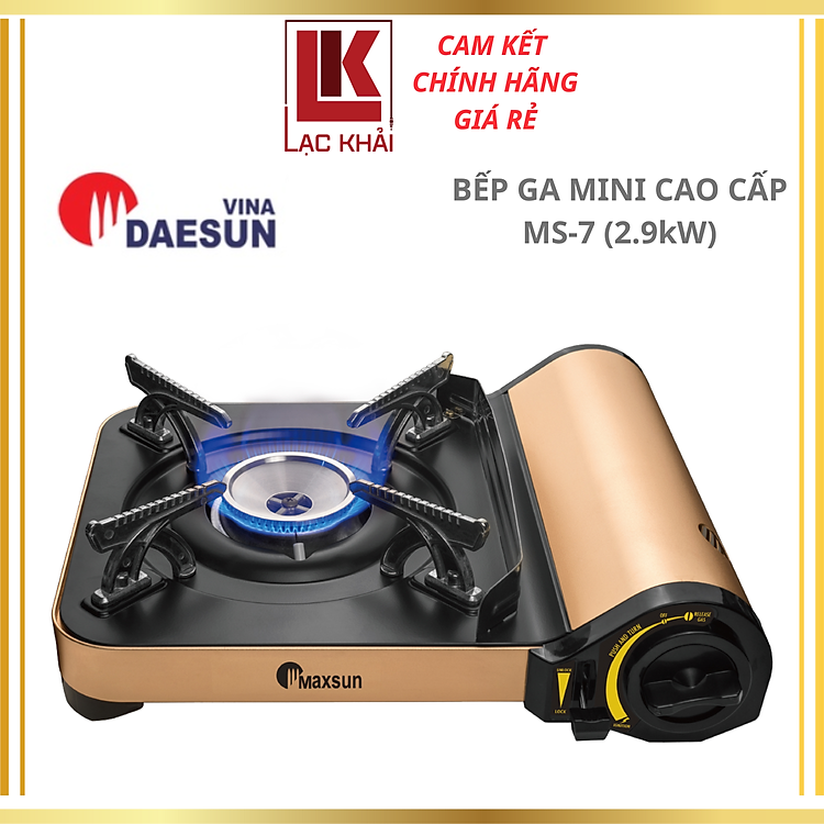 Bếp Ga Mini Cao Cấp Maxsun MS-7 – Công Suất 2900W, Sơn Tĩnh Điện, Nhôm Nhẹ Cao Cấp – Hàng Chính Hãng