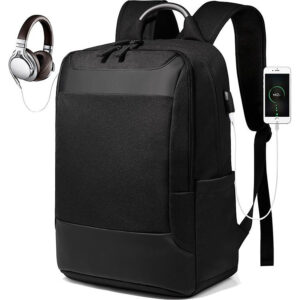 Balo laptop máy tính chống nước BL022 - 15.6 inch, tích hợp cổng sạc USB - Đen DRU - Hàng Chính Hãng