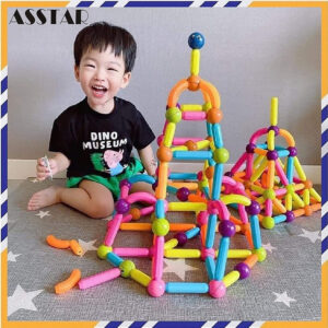 Đồ Chơi Trẻ Em, Đồ Chơi Xếp Hình Nam Châm 64 Chi Tiết, Bộ Xếp Hình Cho Bé Tăng Khả Năng Sáng Tạo